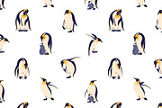 King penguins set + seamless pattern, an Animal Illustration by PaperTrident (Thumbnail 2 of 4)