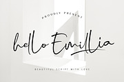 Hello Emillia Script, a Script Font by Rochart (Thumbnail 1 of 12)