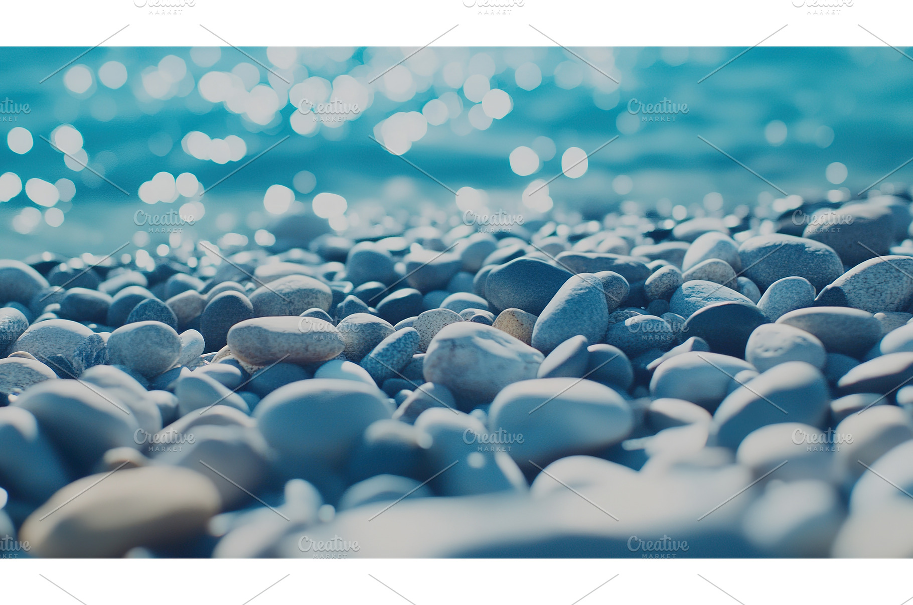 Pebble Beach with Sparkling Blue, a Nature Photo by Lermont51