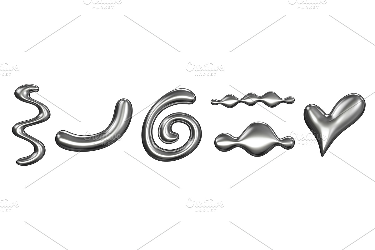 Chrome liquid y2k shape 3d render, an Object 3D Model by YuliiaOsadcha