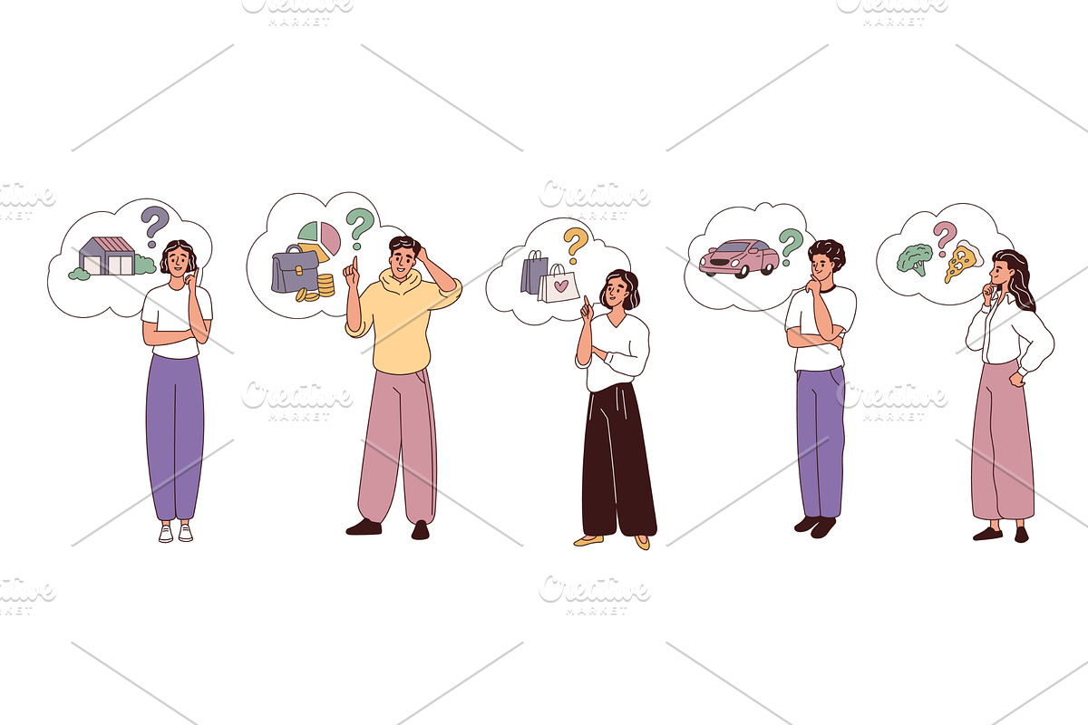 Mindset types people. Characters, a Person Illustration by YummyBuum