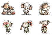 Whimsical Easter Animals Clipart, an Illustration by CreationArt (Thumbnail 3 of 5)