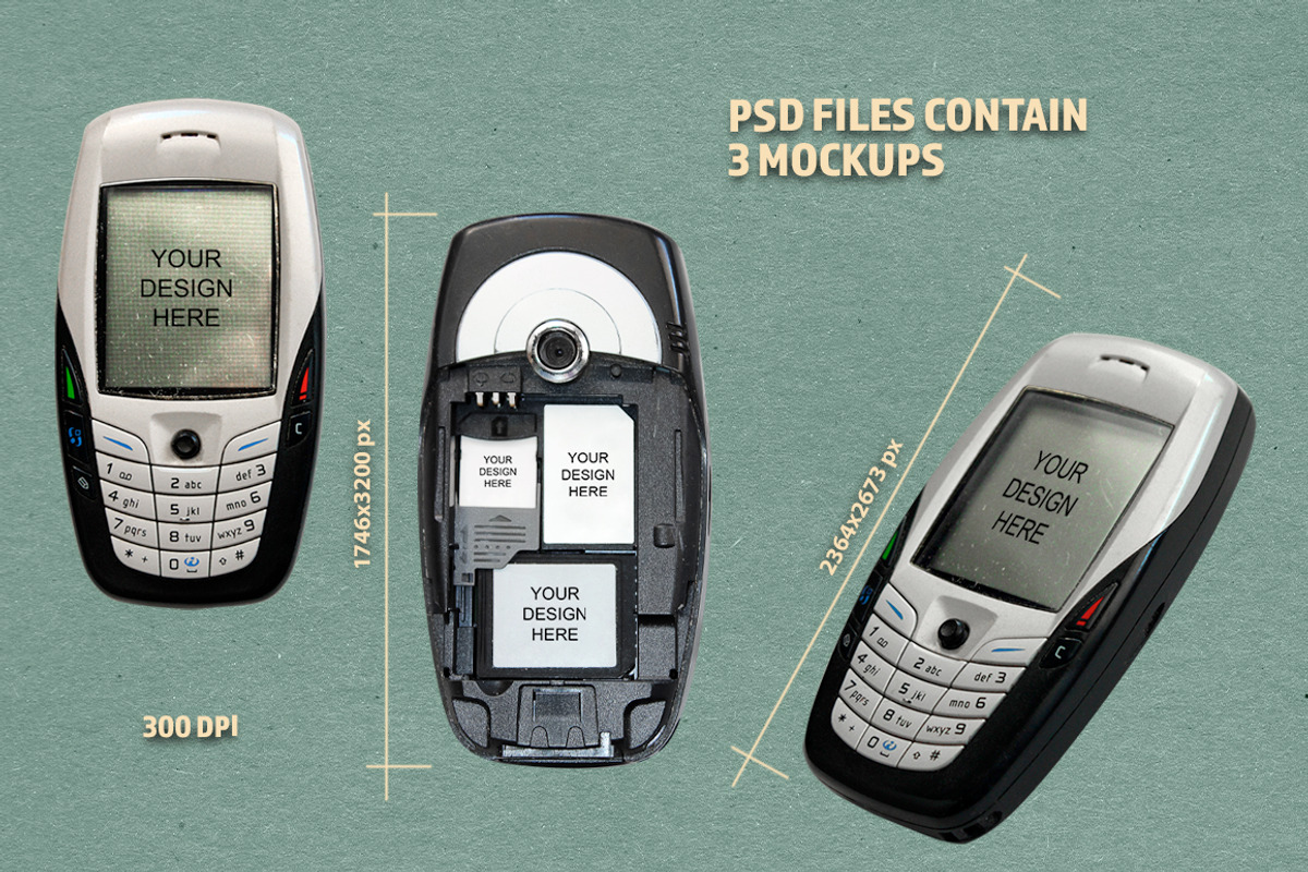 Y2K retro phone mockup, an Android Mockup by MixedArt (Photo 2 of 5)
