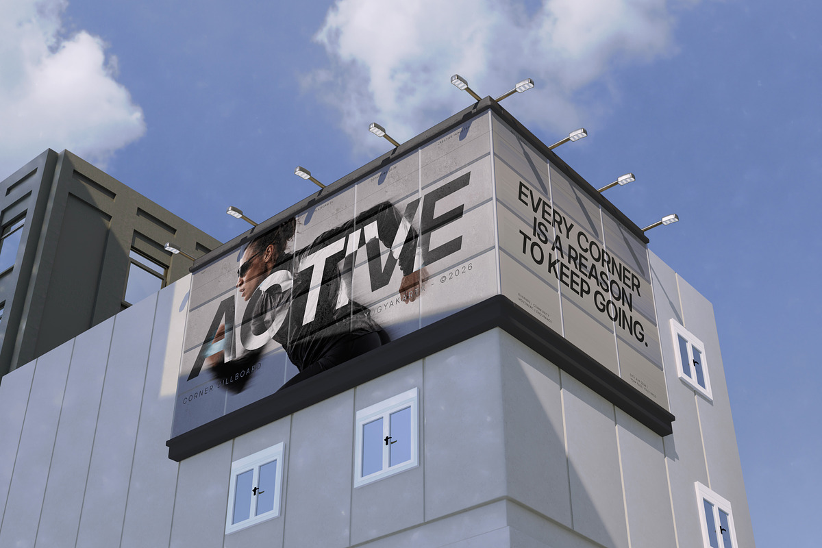 Corner Billboard Mockup, an Advertising Mockup by SLAB! Design (Photo 7 of 7)