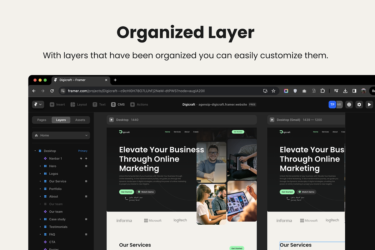 Digicraft - Framer Template, a Landing Page Template by Agensip Design Agency (Photo 8 of 10)