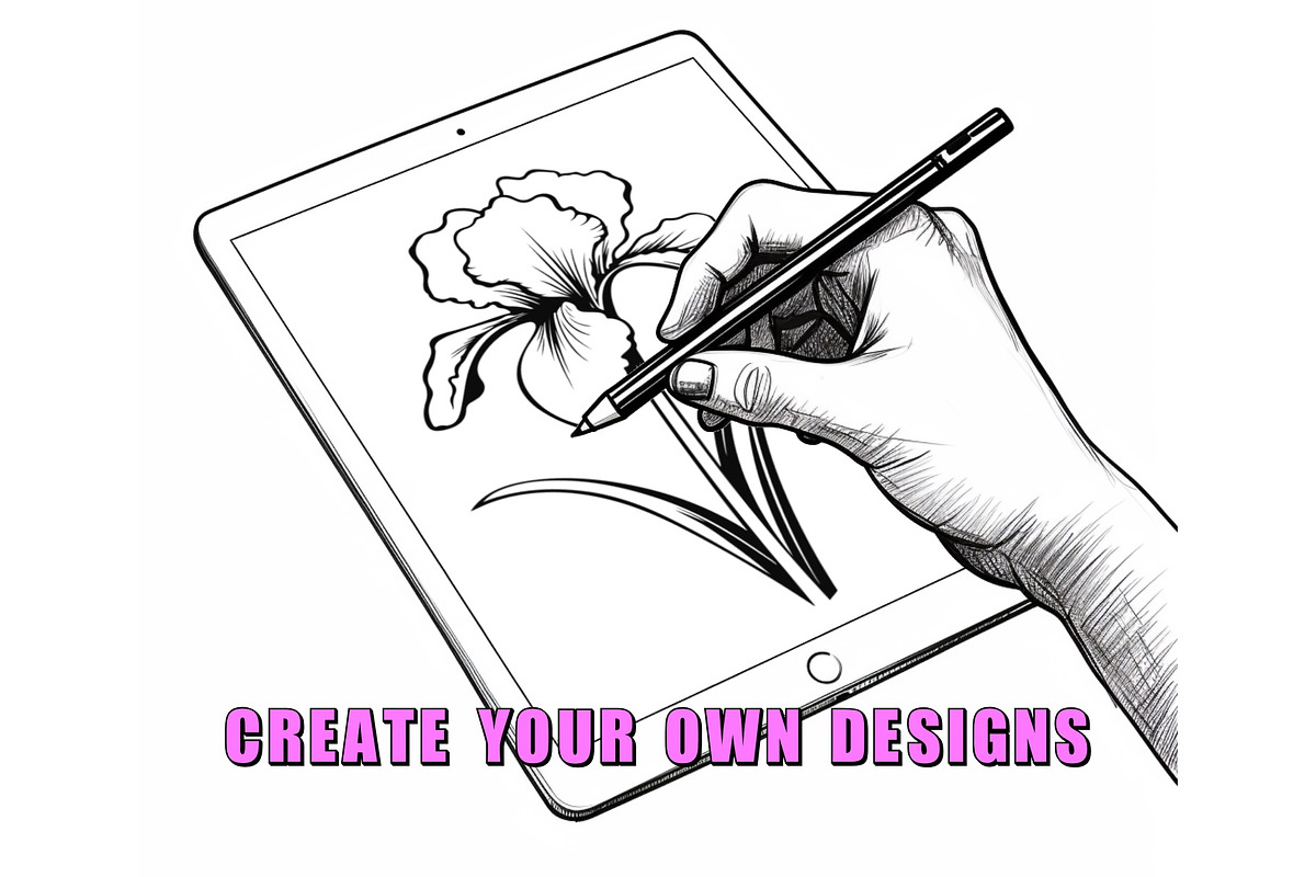 50 Iris Flowers Procreate Stamps, a Brush Add-On by Procreate Sale (Photo 3 of 6)