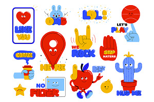 Trendy Retro Stickers Collection