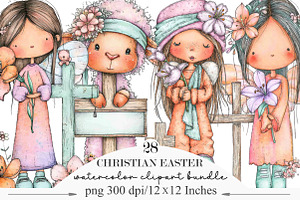 Christian Easter Clipart, an Illustration by Designking