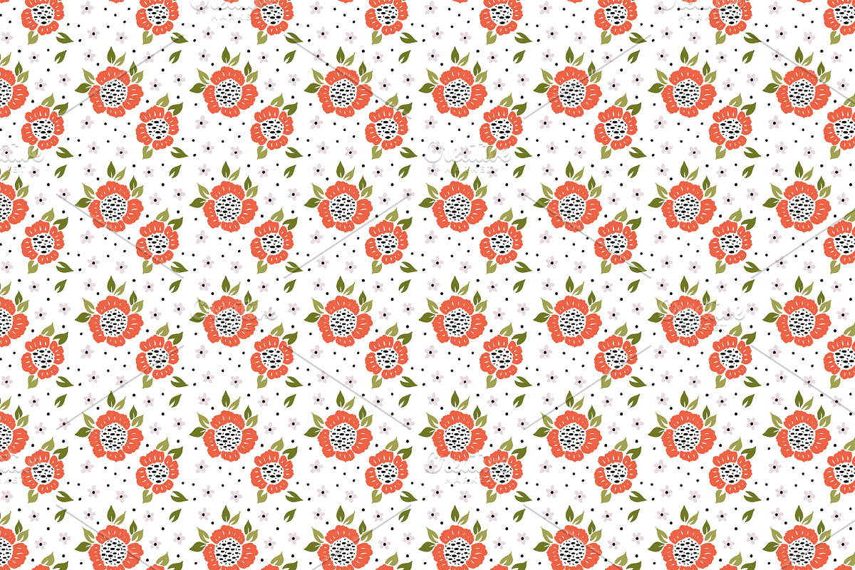 Red flowers patterns, a Pattern Graphic by Lyolya Profitrolya (Photo 3 of 5)