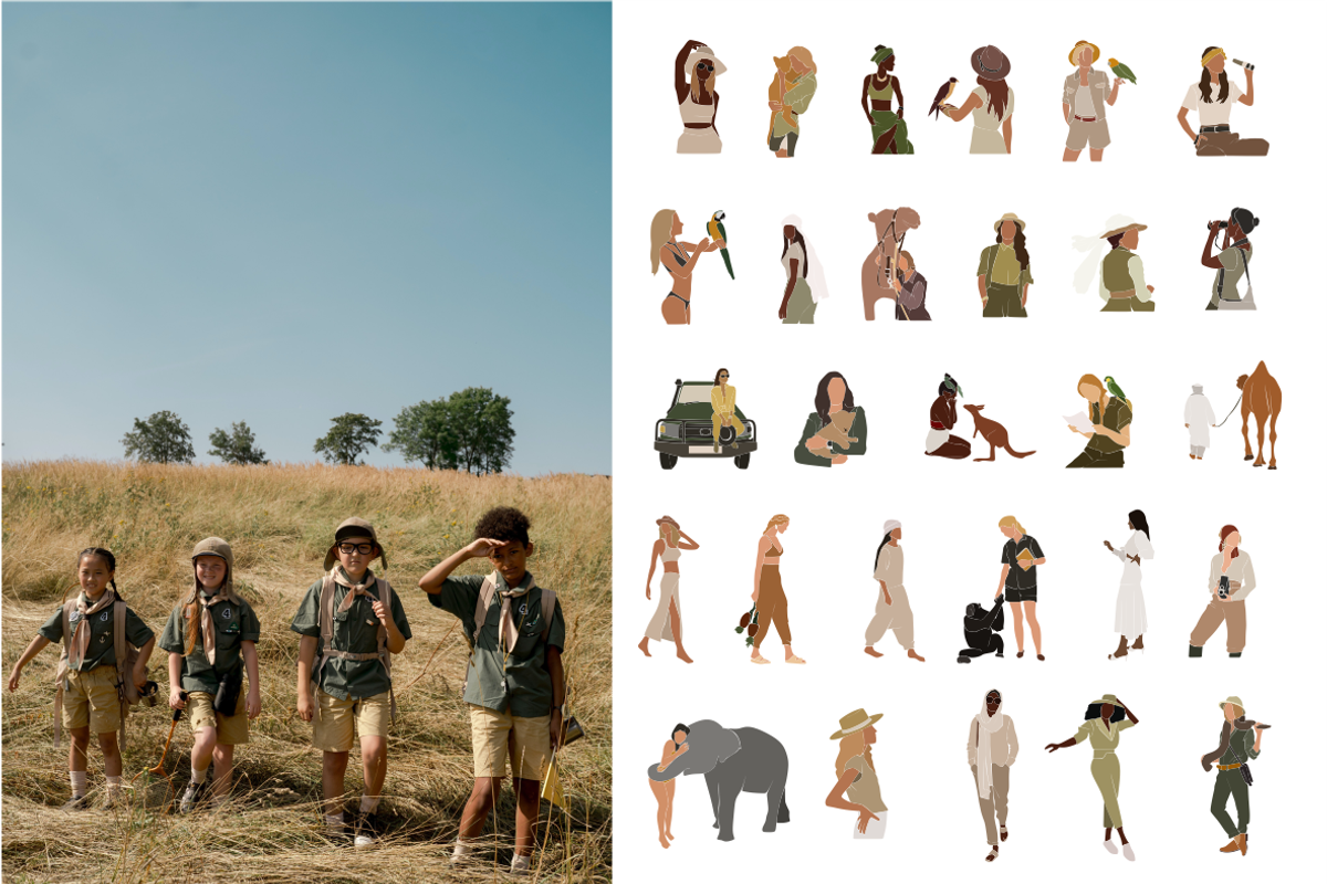 Summer collection, girls on safari, an Animal Illustration by Yana_mide (Photo 2 of 9)