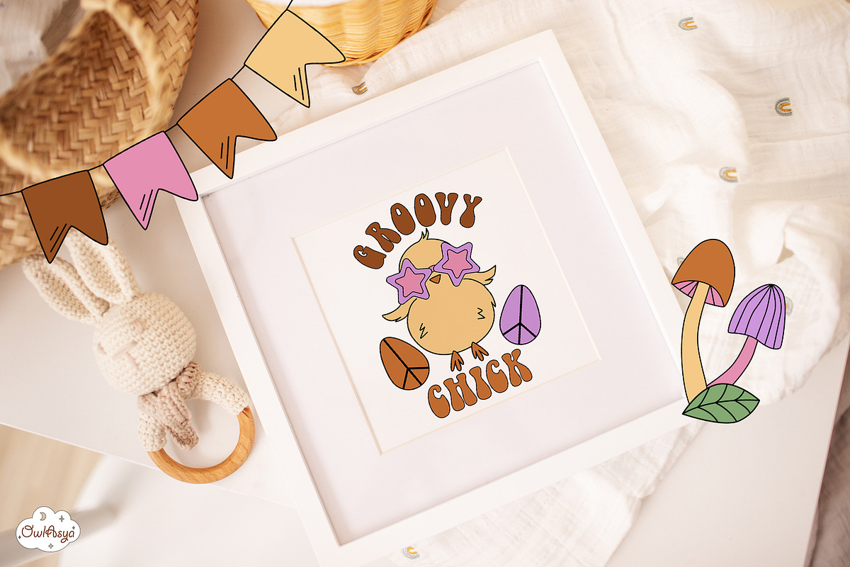 Groovy Easter Retro collection, an Animal Illustration by owlasya (Photo 8 of 8)