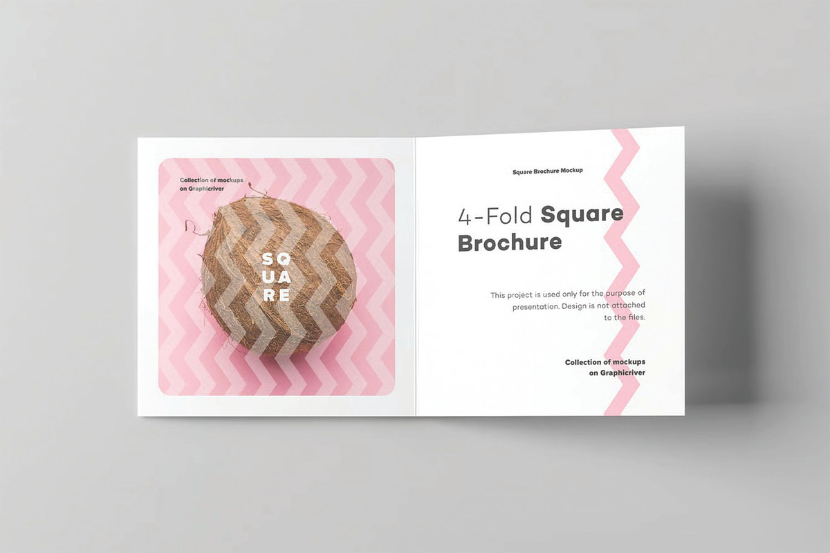 Four Fold Square Brochure Mockup, an Advertising Mockup by DesignRushMarket (Photo 6 of 13)