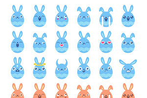 Easter Egg Bunny Emotions