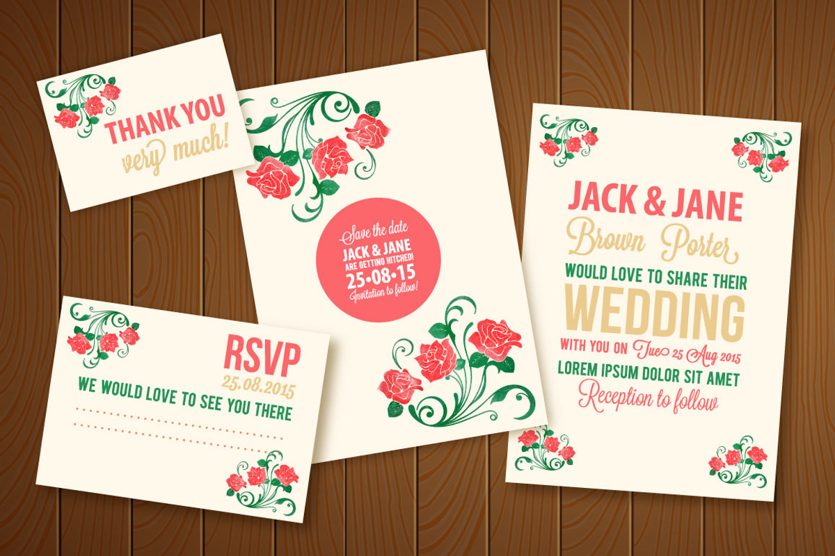 Wedding Invitation Vector Watercolor, an Invitation Template by mnke art studio (Photo 1 of 2)