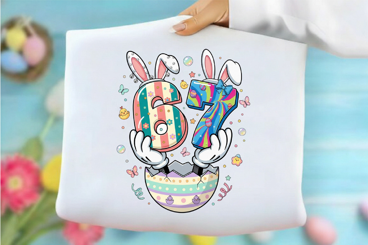 Funny 67 Easter Bunny Ears PNG, an Illustration by Designking (Photo 2 of 6)