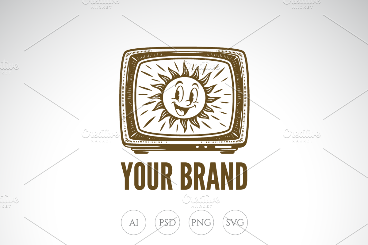 Sunny Vintage TV Logo Template, a Branding & Logo Template by Heavtryq Design (Photo 1 of 4)