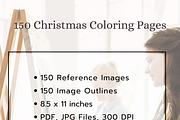 150 Christmas Coloring Pages Bundle, a Seasonal Illustration by Daffodil Dream Studio (Thumbnail 17 of 18)