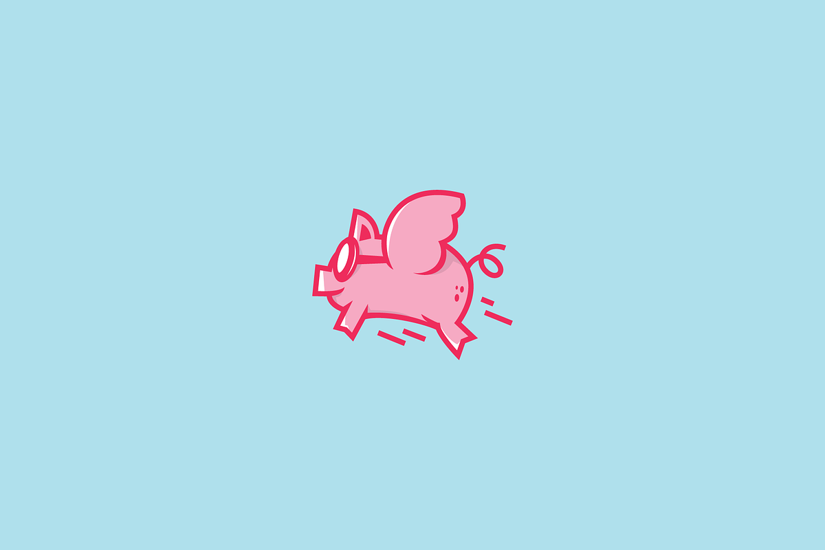 Flying Pig Mascot Logo, a Branding & Logo Template by hellothere