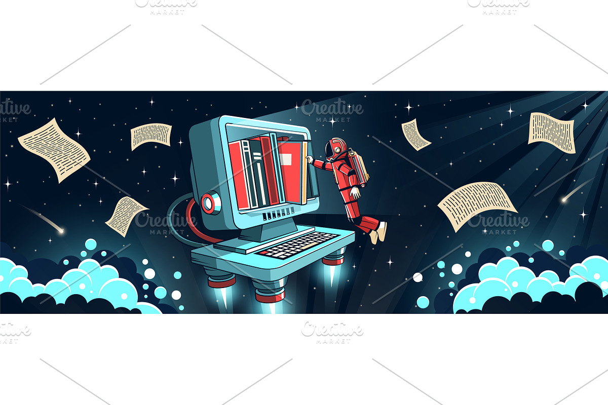 Futuristic Astronaut Accessing, a Technology Illustration by Agor2012 shop