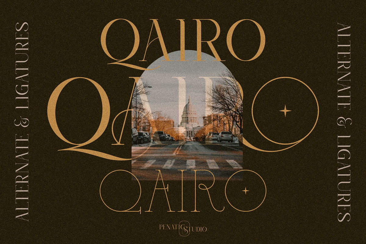 QAIRO _ Ligature fonts, a Serif Font by Penatic Studio (Photo 2 of 10)