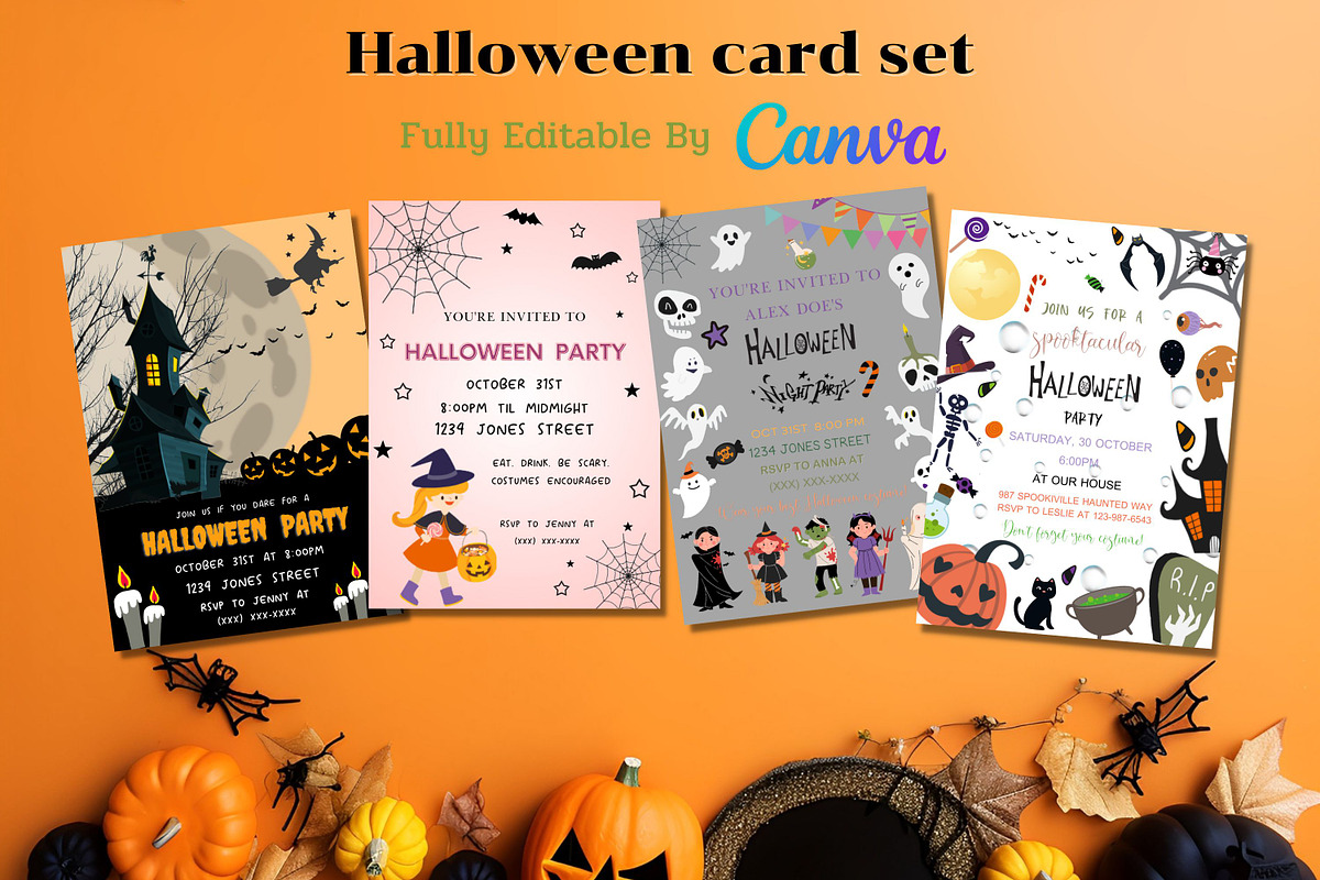 Editable Halloween Card Set, a Card Template by Adalin Shop (Photo 5 of 9)