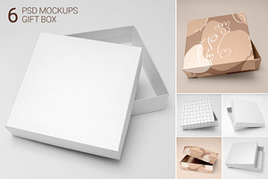 Packaging Gift Box Mockup | Layered