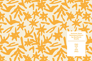 Summer Stars Seamless Pattern