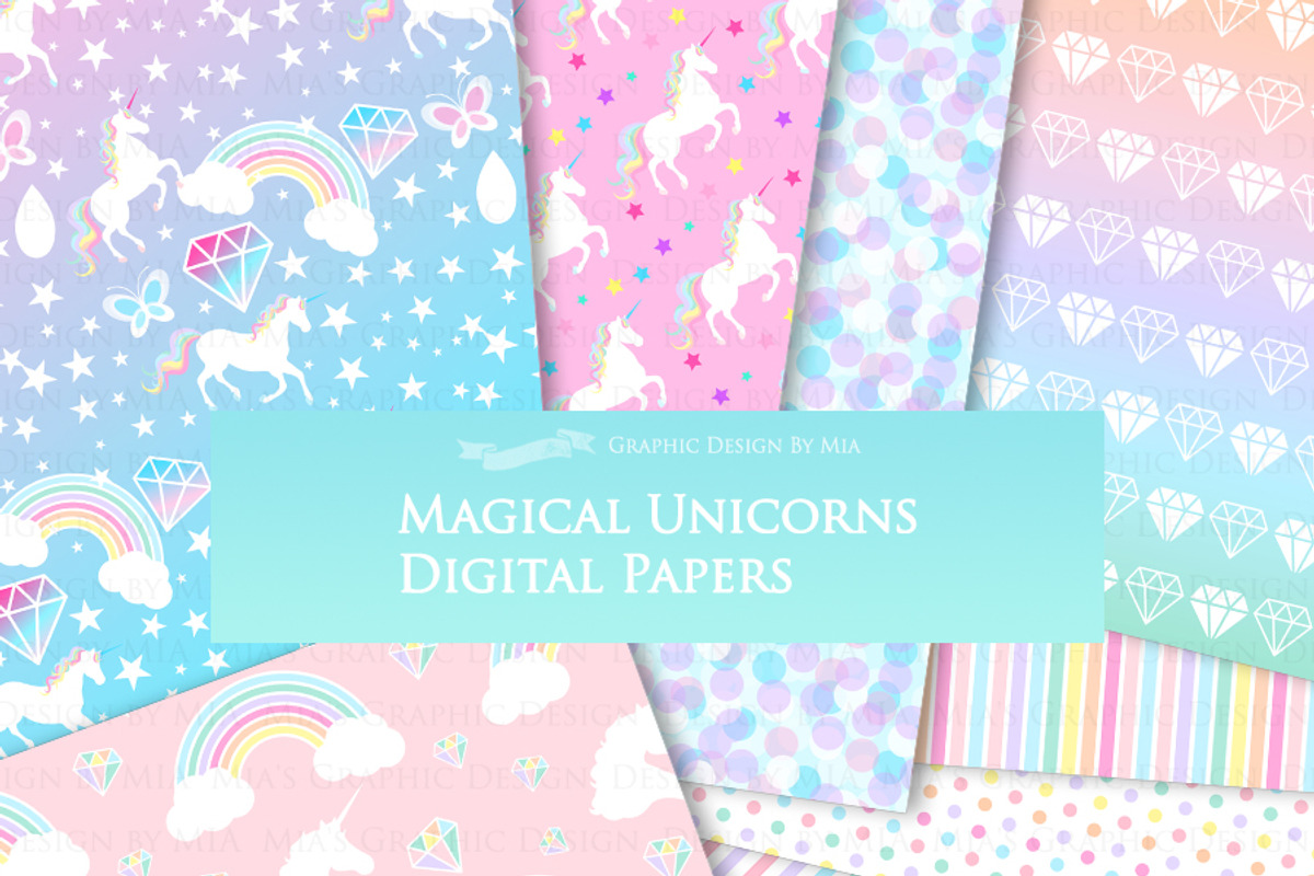 Magical Unicorns, Einhorn, White, an Illustration by Mia's Graphic Design (Photo 9 of 9)