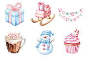 Pastel Christmas Sublimation Clipart, an Illustration by Dream Creation (Thumbnail 5 of 6)