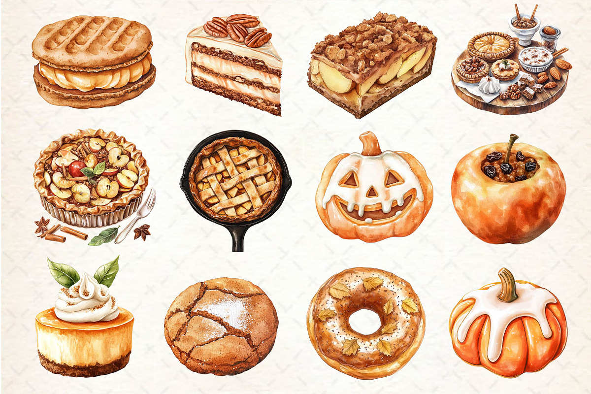 Autumn Dessert Sublimation Clipart, an Illustration by Dream Creation (Photo 2 of 4)