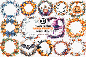 Watercolor Whimsy Halloween Frames, an Illustration by Canvas Craft