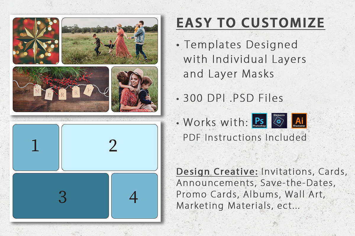 4x6 Photo Card Design Template Pack, an Invitation Template by Loveurstyle Designs (Photo 4 of 5)