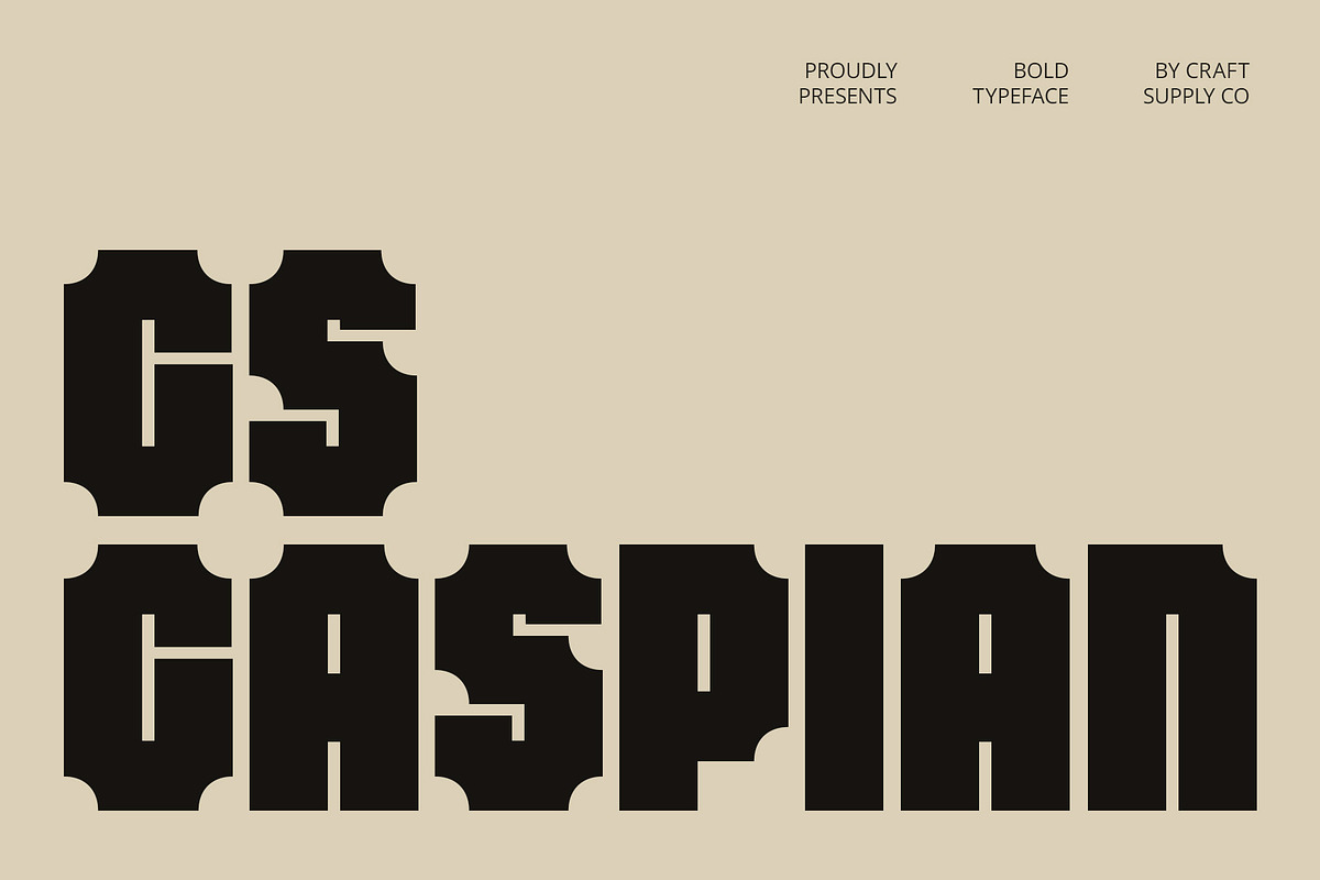 CS Caspian – Industrial Font, a Sans Serif Font by Craft Supply Co. (Photo 1 of 8)