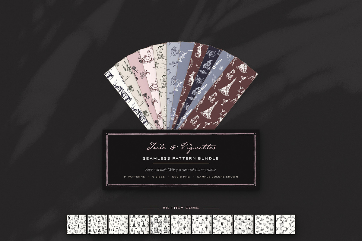 Toile & Vignette Seamless Patterns, a Pattern Graphic by The October Creative (Photo 12 of 12)