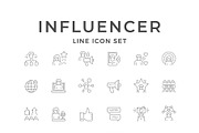 Set line icons of influencer, an Outline Icon by motorama (Thumbnail 1 of 2)