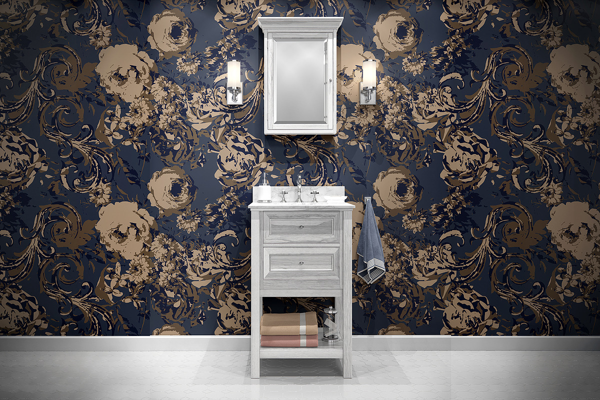 Vintage Baroque Floral Pattern, a Pattern Graphic by StudioGlouna (Photo 2 of 6)