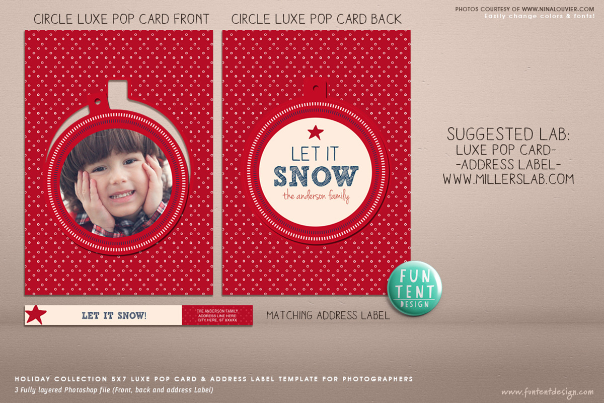 Holiday Luxe Pop Photo/Ornament Card, an Invitation Template by FUN TENT DESIGN (Photo 2 of 2)