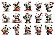 Valentine Panda Clipart, an Illustration by Libby Wishes (Thumbnail 3 of 6)
