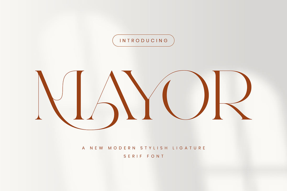 Mayor - Stylish Serif Font, a Serif Font by Aqeel_Art (Photo 1 of 12)