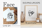 One line art woman face SVG, an Illustration by Anntre (Thumbnail 1 of 5)