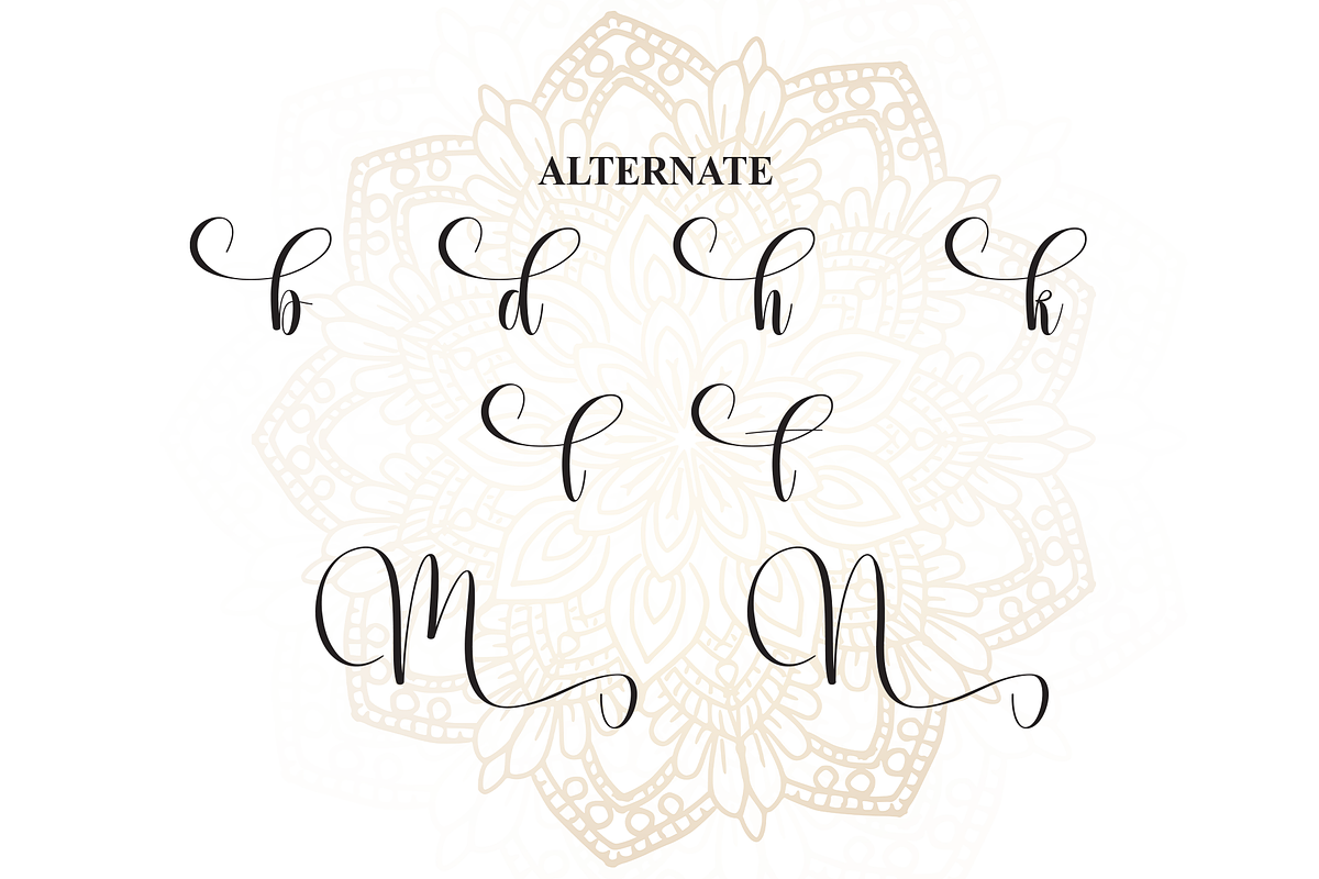 Mandala | Script Font, a Handwritten Font by Scratchones (Photo 8 of 9)