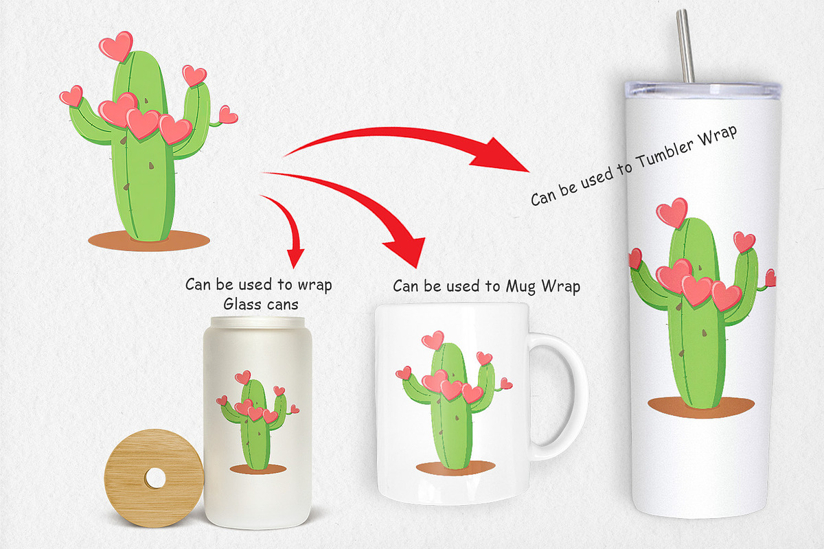 Heart Cactus Clipart, a Graphic by Artnoy (Photo 4 of 5)