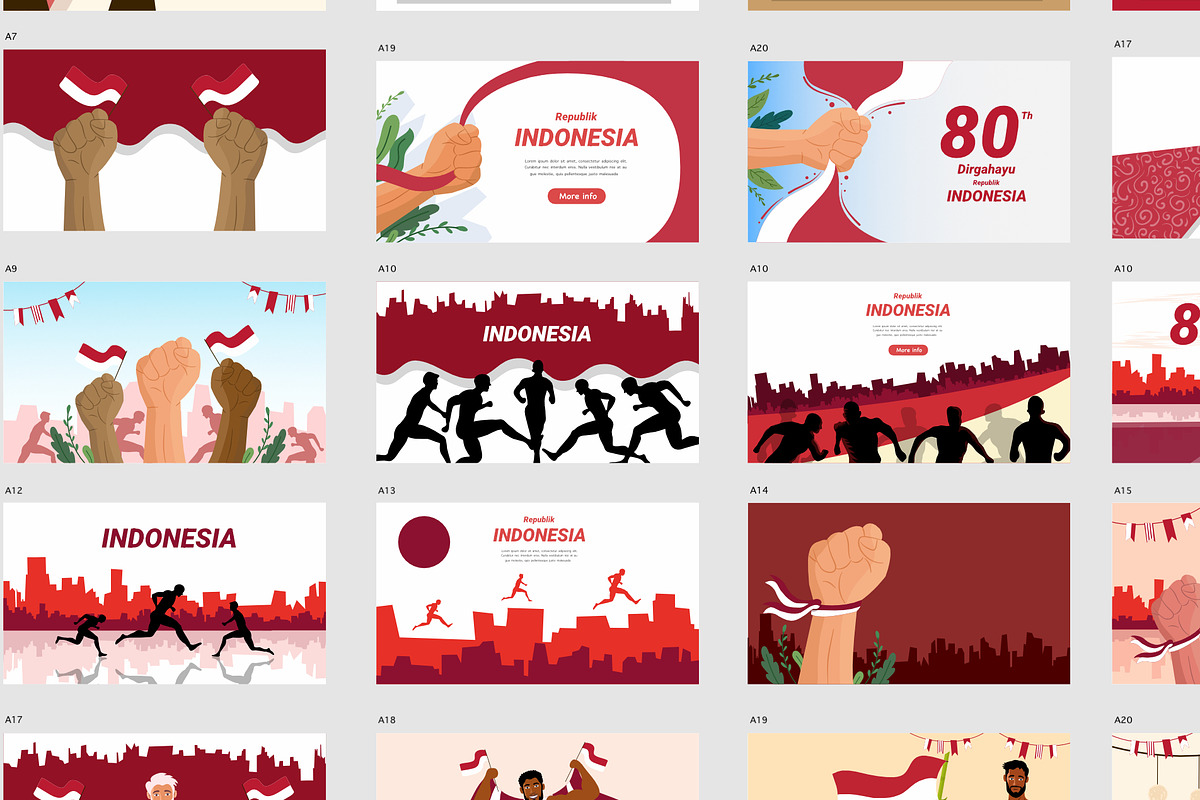 Indonesia 17 august background set, an Object Illustration by foxndeer (Photo 3 of 3)