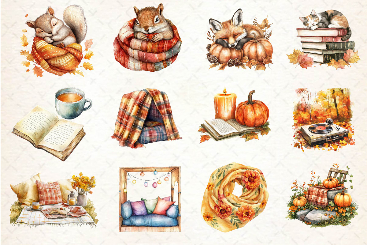Fall Lazy Day Clipart, an Illustration by Dream Creation (Photo 2 of 4)