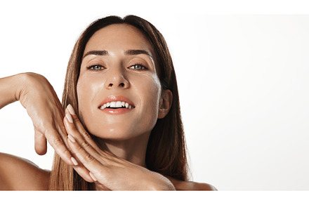 Beauty and skin care. Smiling woman