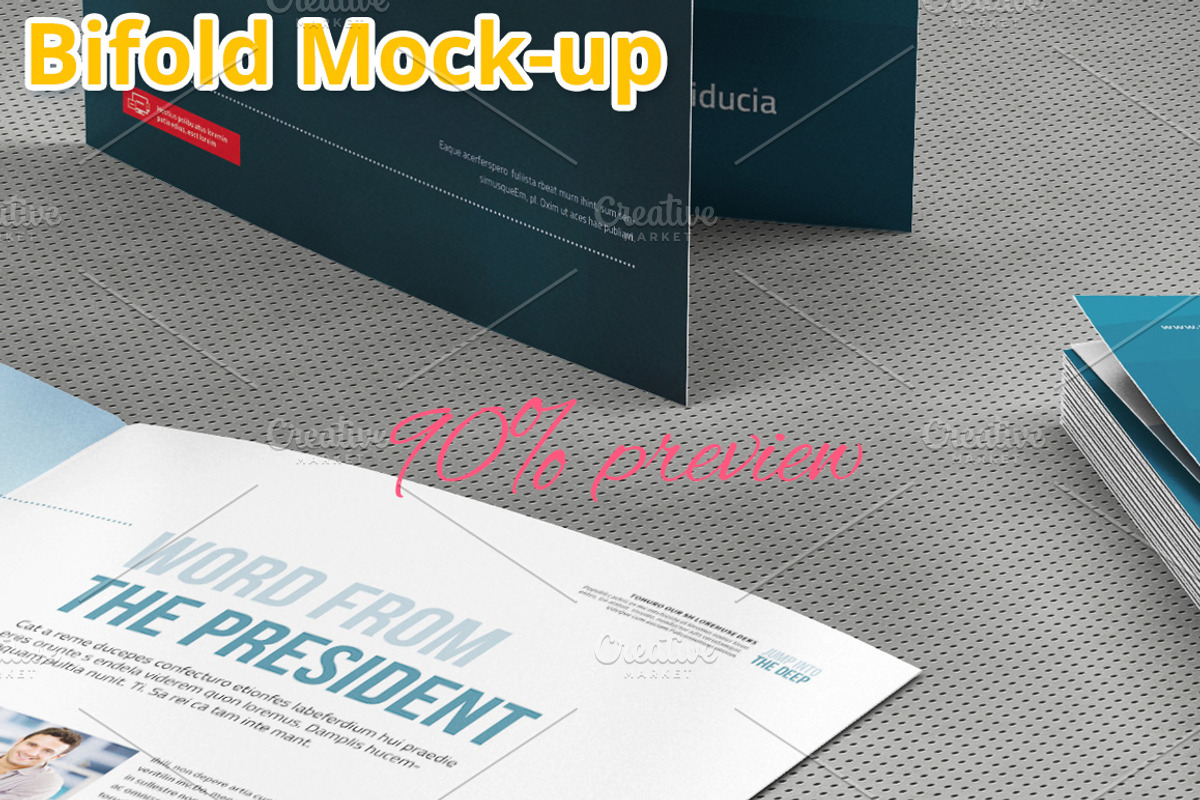 Bifold Brochure Mockup, a Print Template by MockUps Gallery (Photo 6 of 6)