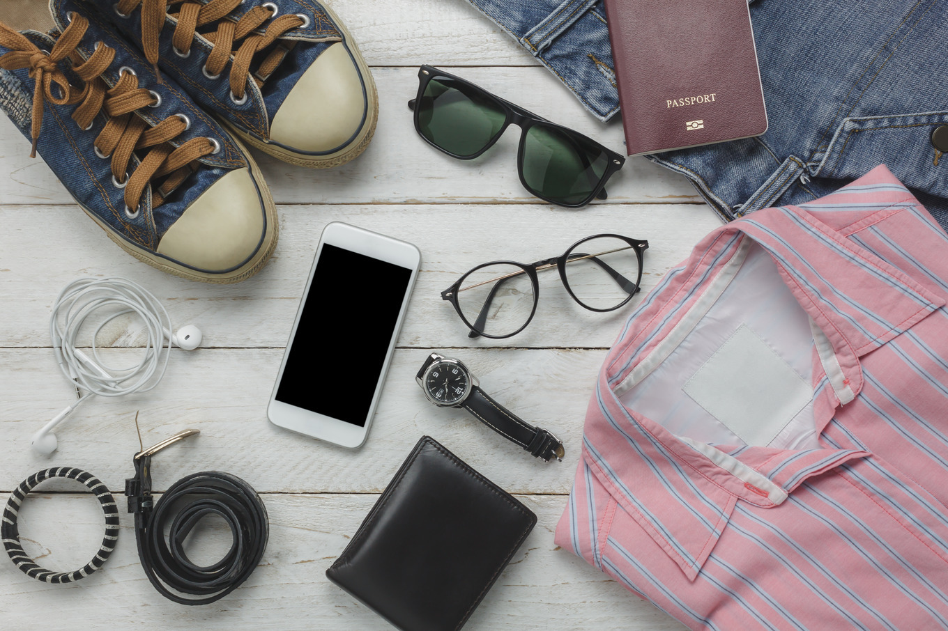 Top view accessory to travel stock photo containing radio and journey ...