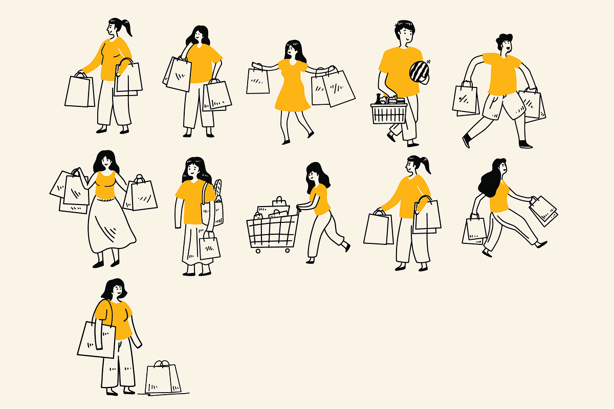 Shopping time Flat Illustration, a Person Illustration by Berdansabersama (Photo 3 of 5)