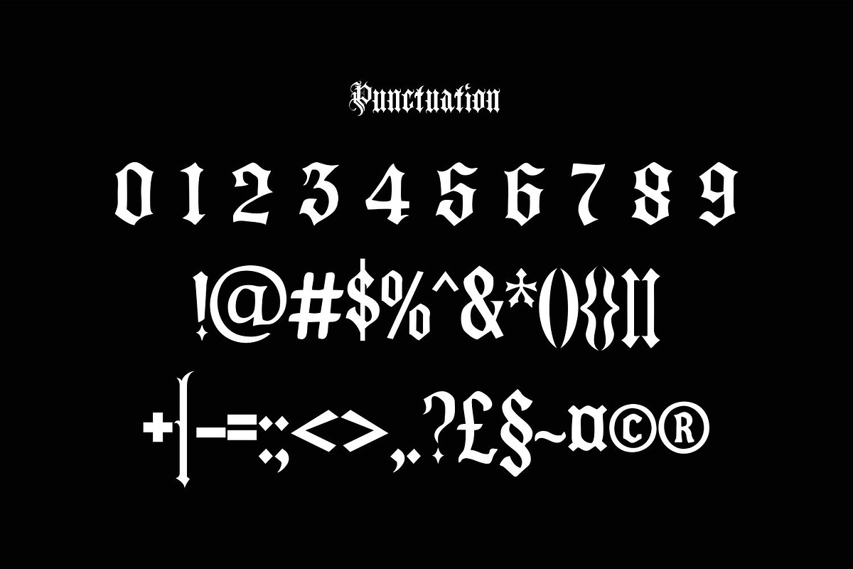 Golyath Blackletter Tattoo Font, a Blackletter Font by WhymoreArt (Photo 14 of 14)