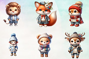 Watercolor Cute Animals Clipart, an Animal Illustration by Craft Nest (Thumbnail 4 of 4)